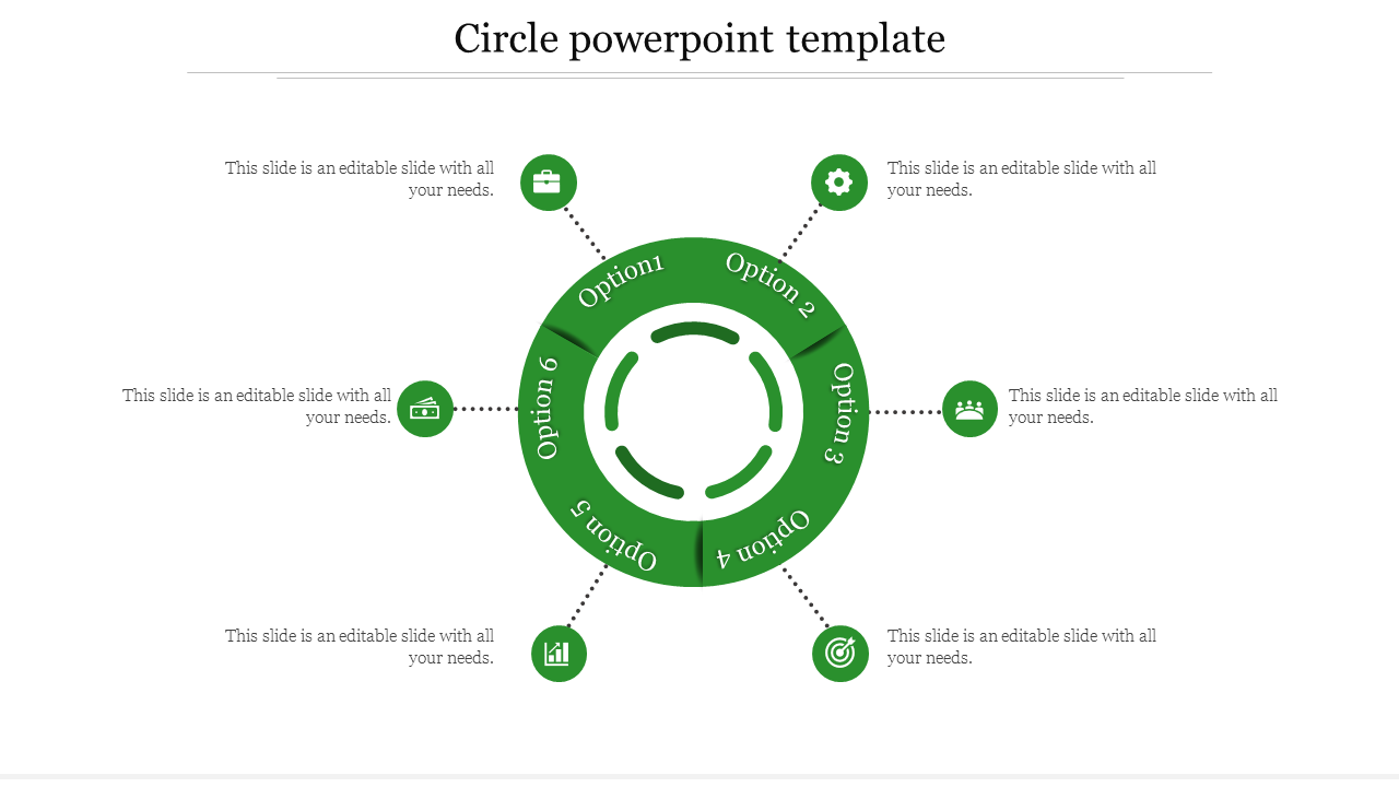 circle powerpoint template-Green
